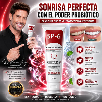 BrightBiome™️ – Pasta Dental Probiótica SP-6 120ml para Dientes Más Blancos, Aliento Fresco y Cuidado Completo ✅
